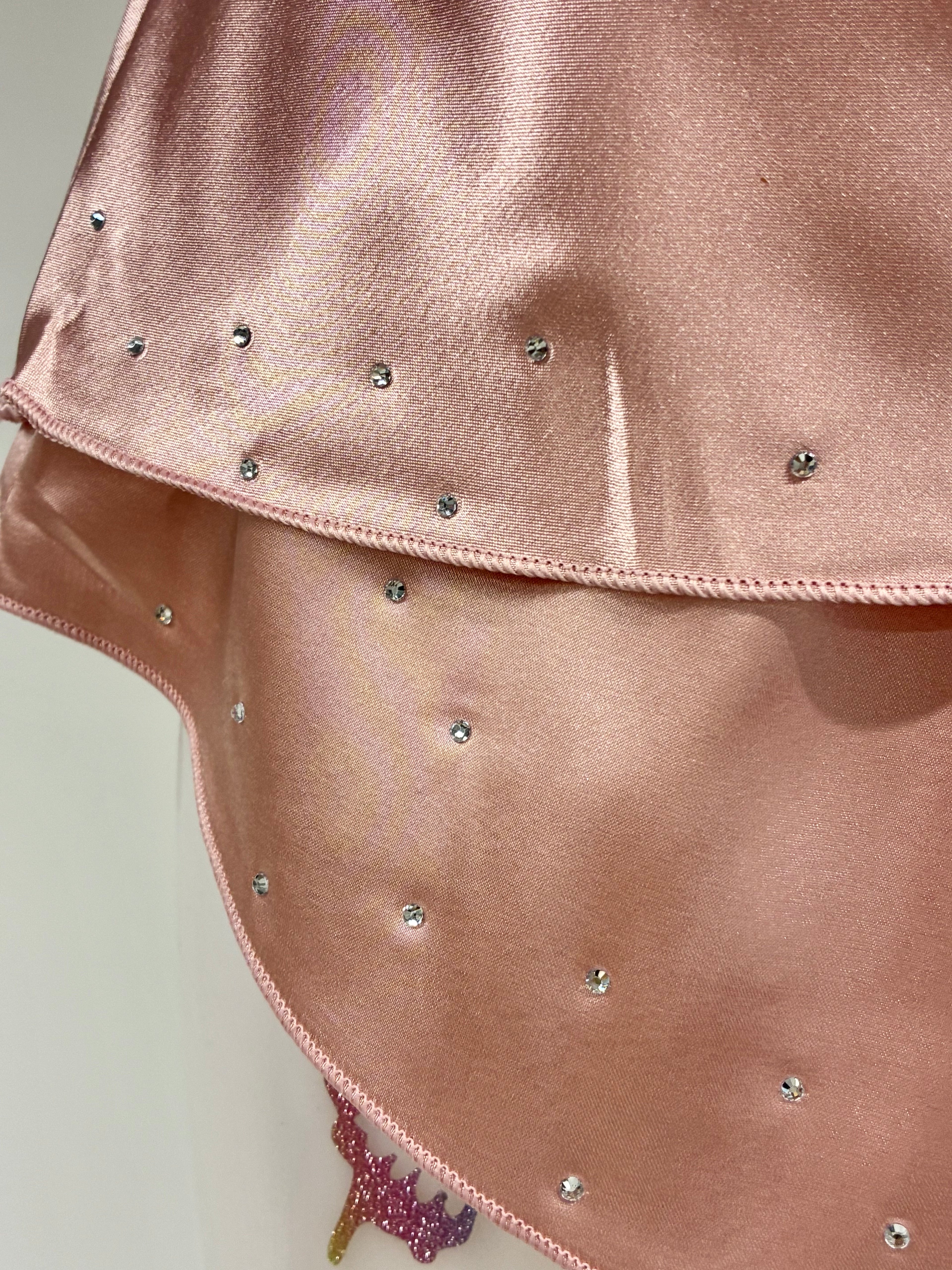 faux satin crystal 2 piece short set