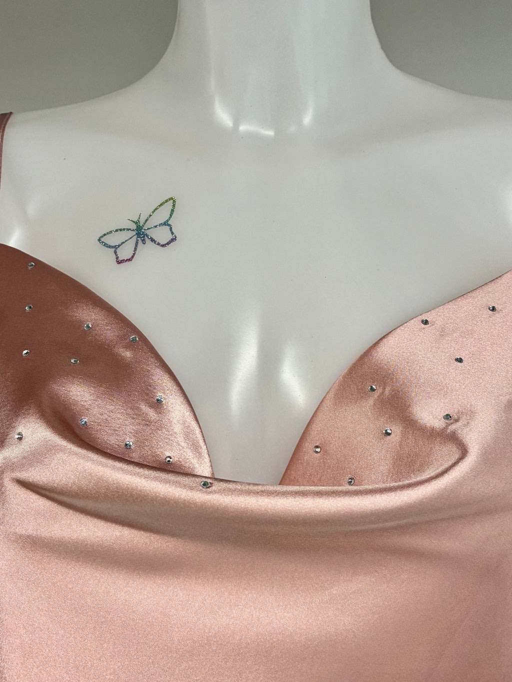 faux satin crystal 2 piece short set