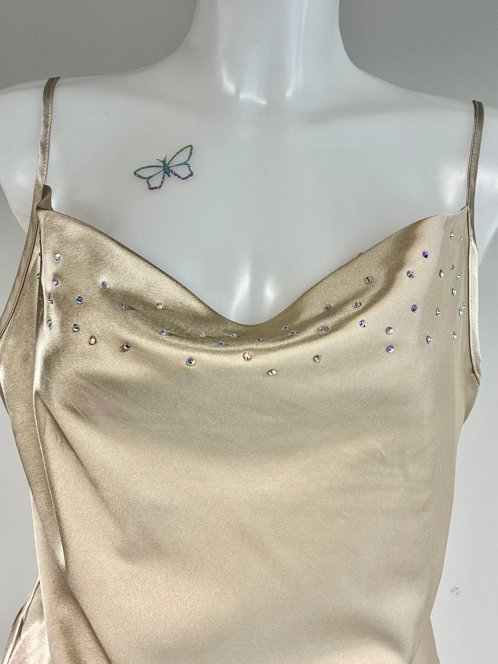 faux satin crystal 2 piece short set