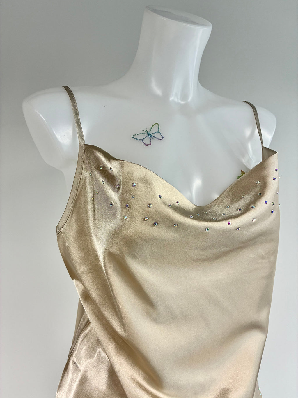 faux satin crystal 2 piece short set