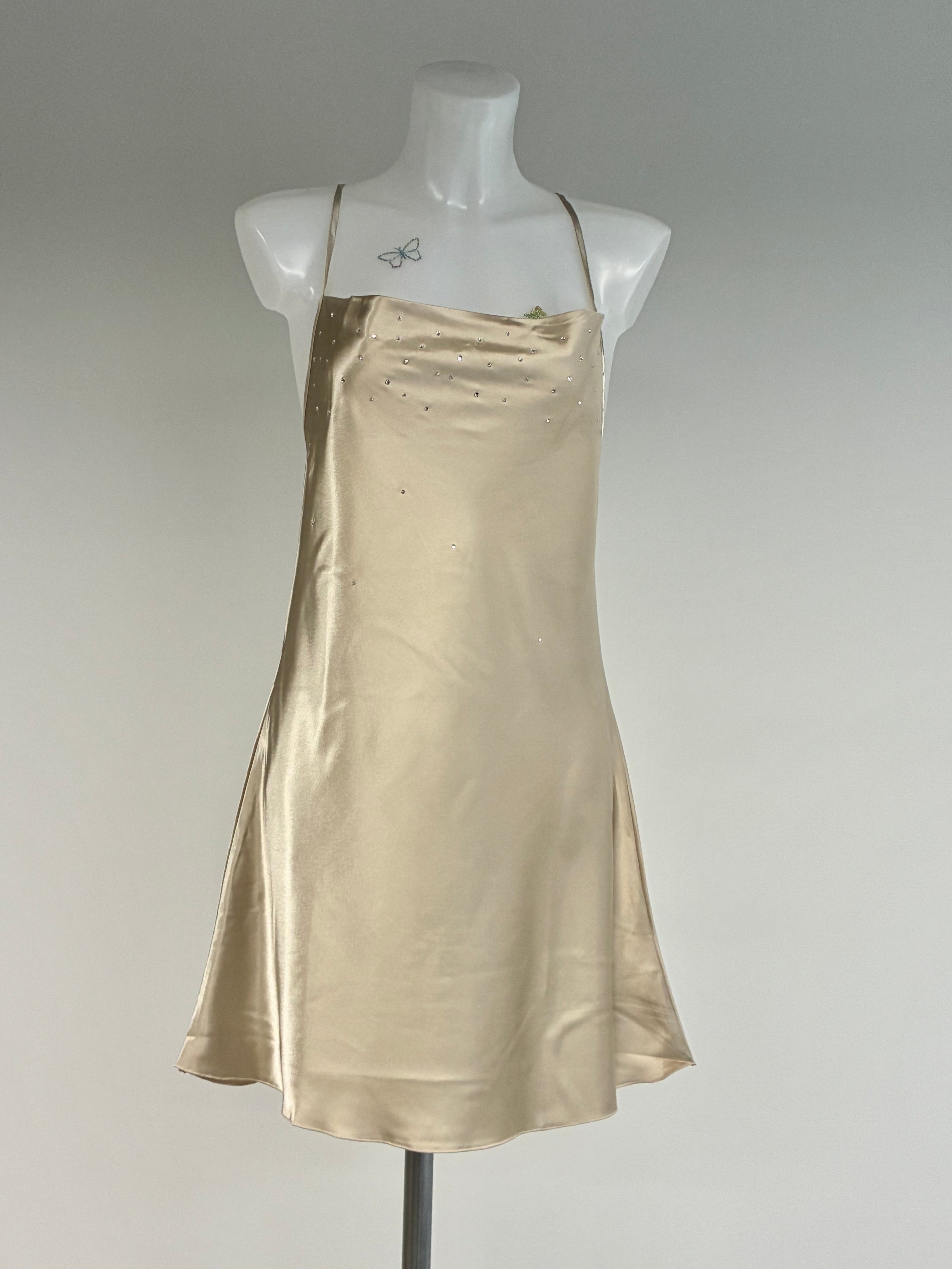 Crystal low back dress
