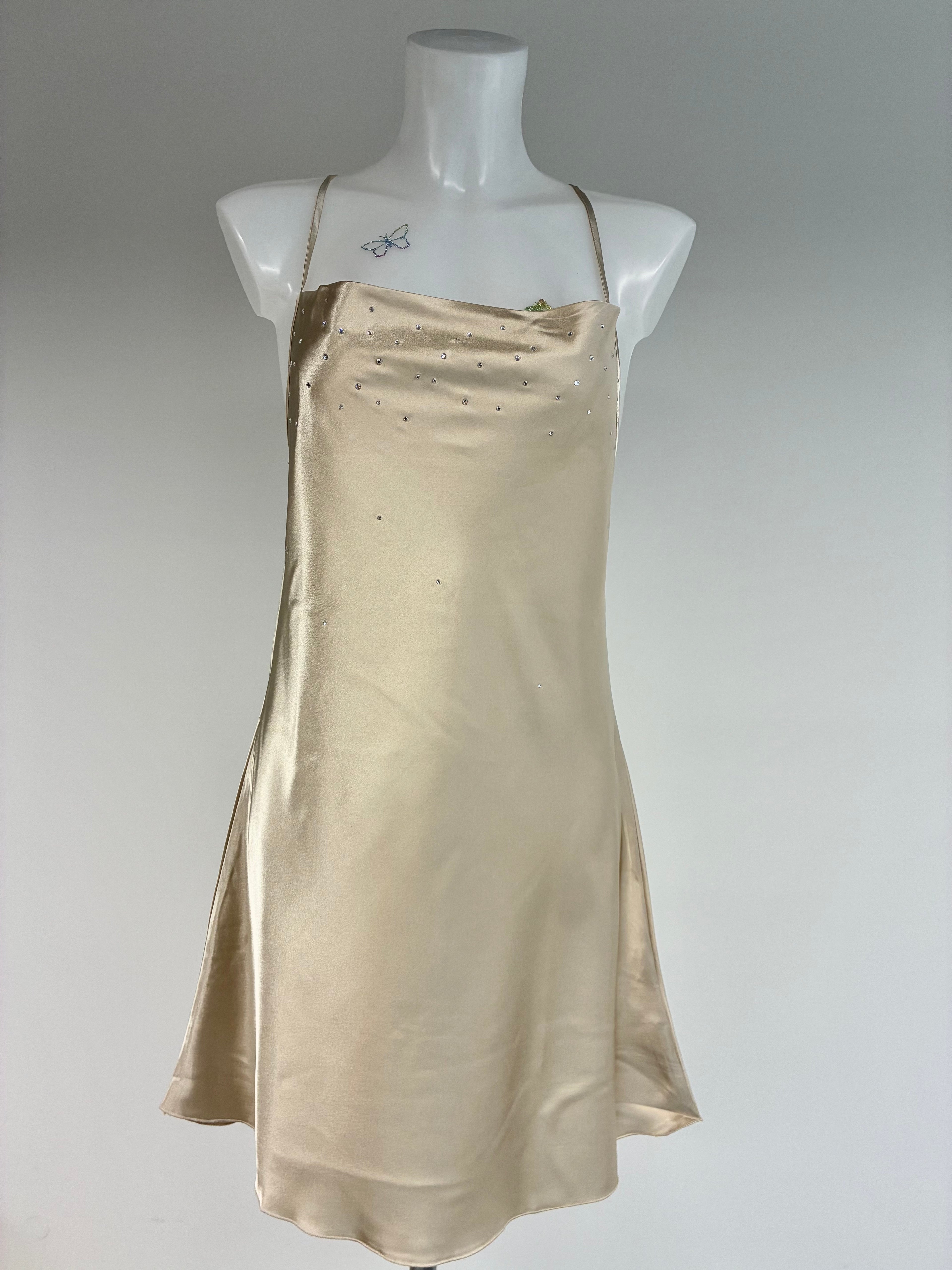 Crystal low back dress