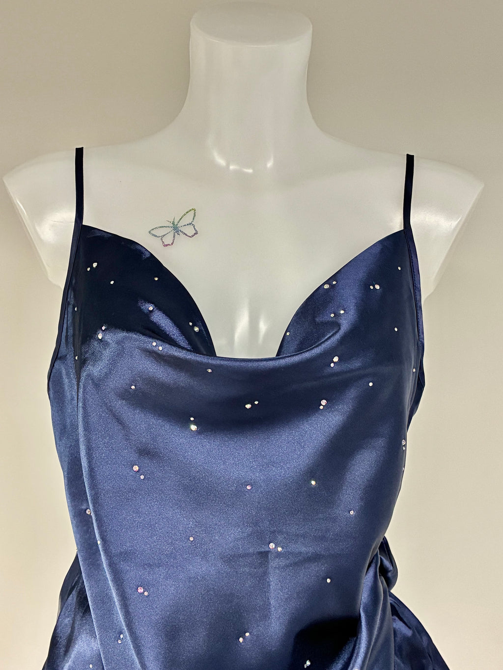 Faux satin crystal 2 piece short set