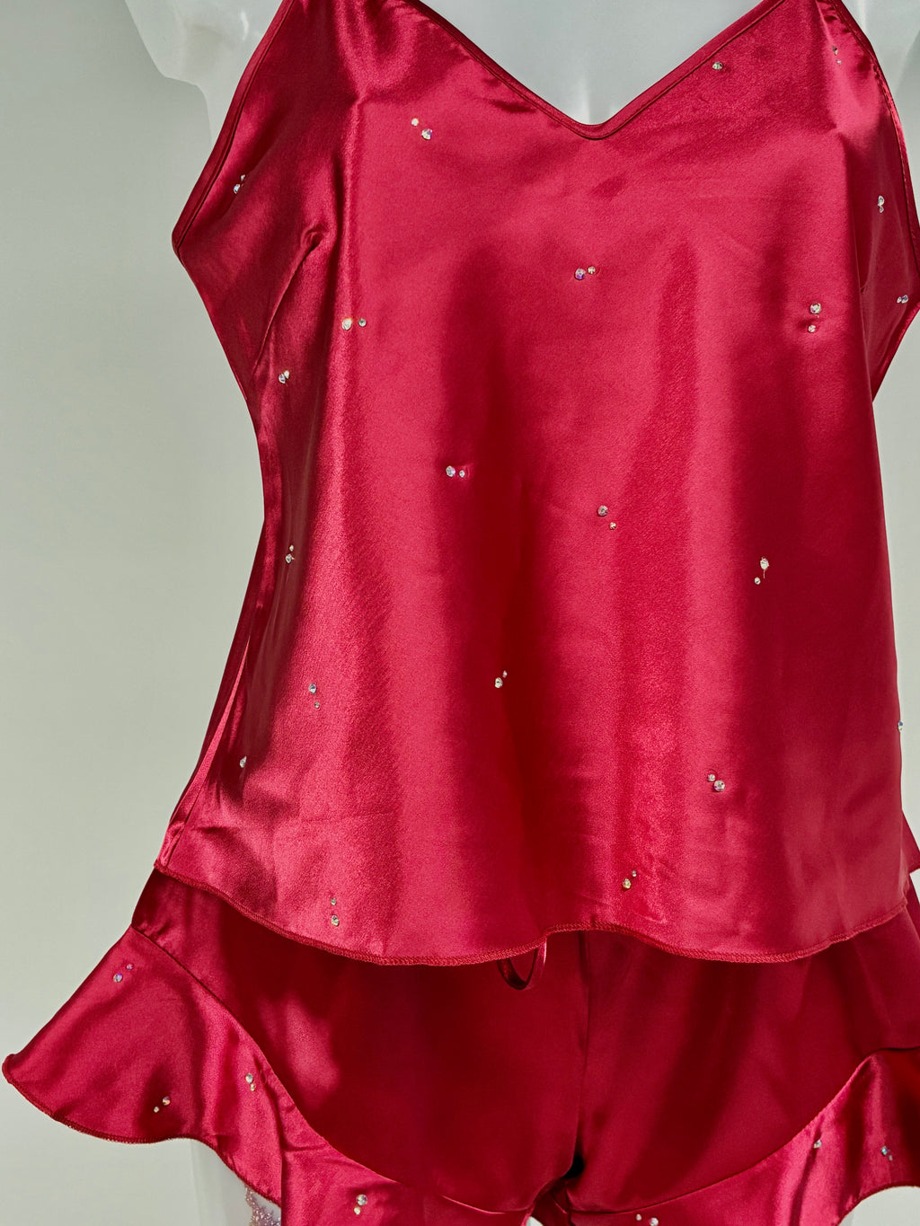 Crystal Red ruffle set co-ord