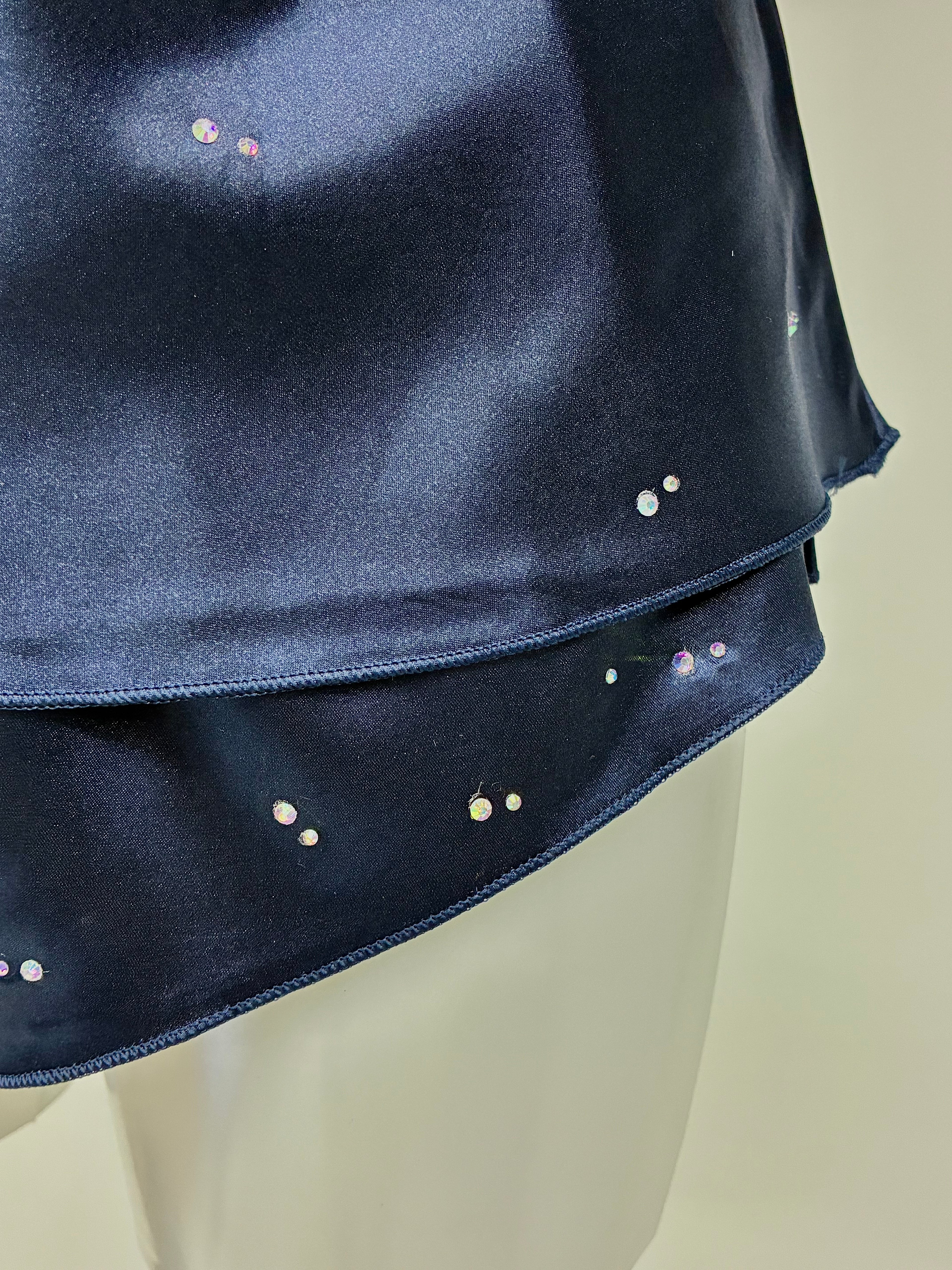 Faux satin crystal 2 piece short set