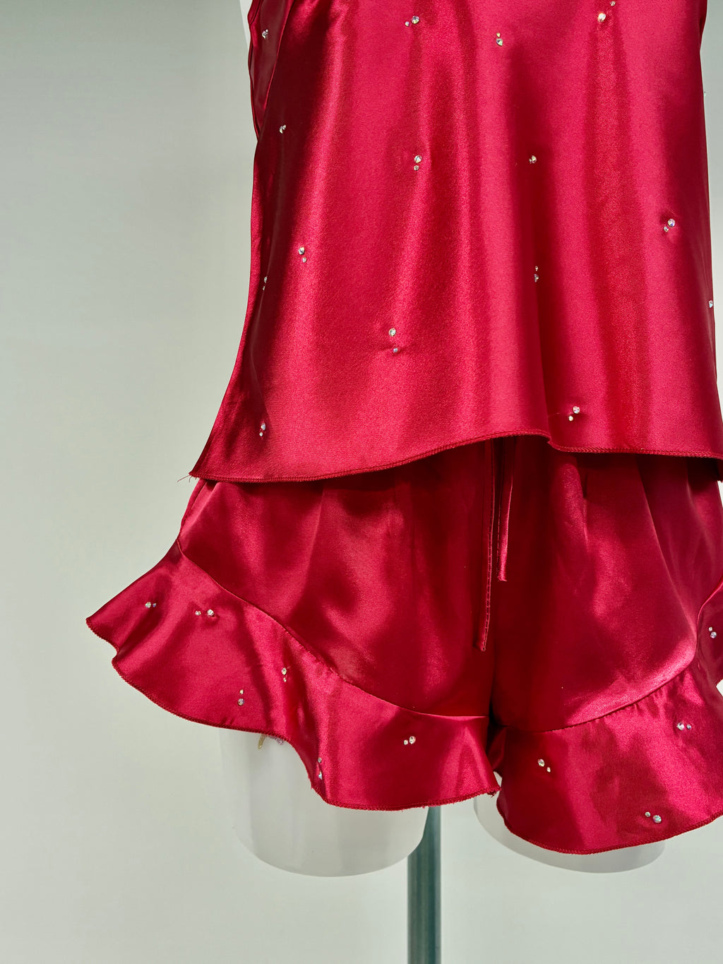 Crystal Red ruffle set co-ord