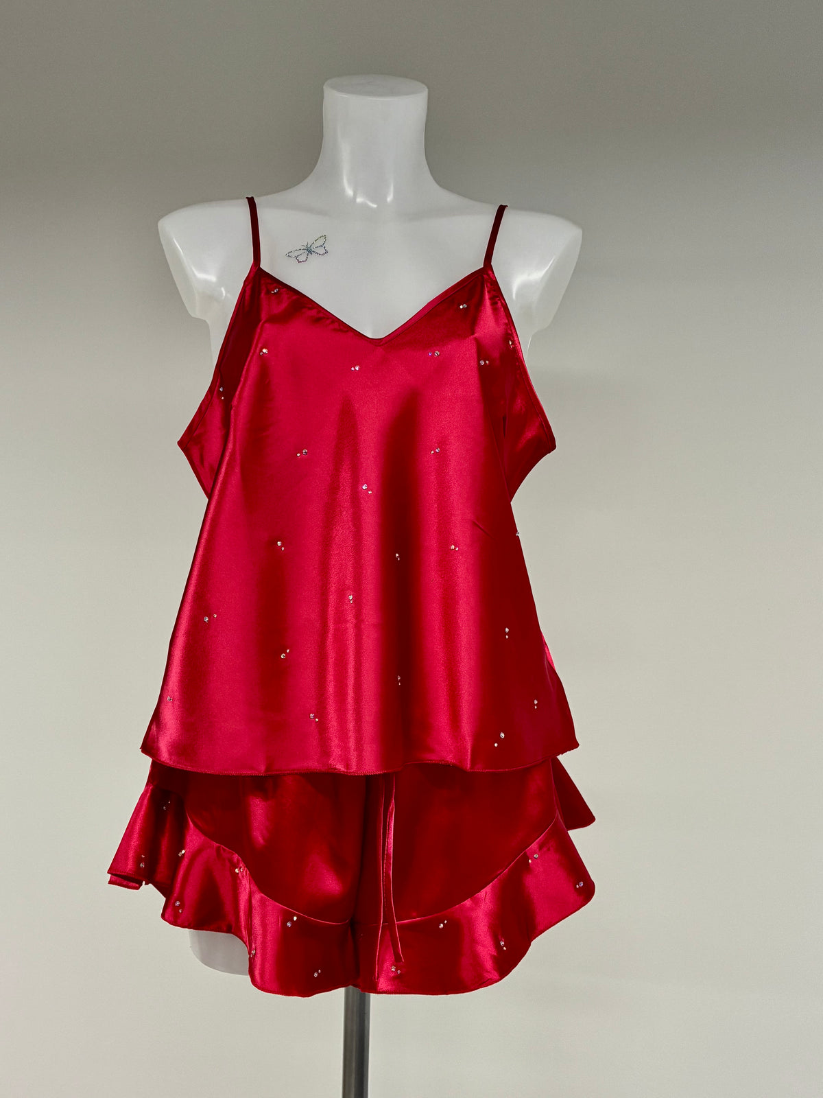 Crystal Red ruffle set co-ord