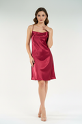 Burgundy Red Crystal Dress - Front