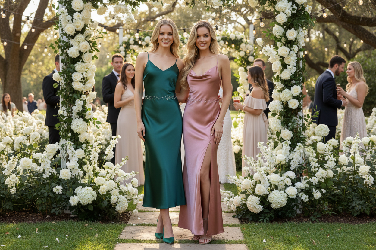 Emerald & Rose Dresses - Outdoor Wedding
